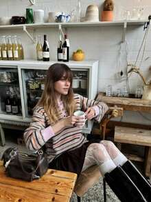 SEREN Color-Blocking Spliced Design Knitted Pullover Sweater For Women, New Casual Fashion Autumn Winter Long Sleeve Halloween Pullover Top. - Multicolor - View 8