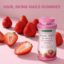 MONTUE Optimal Solutions Hair, Skin And Nails Pectin Gummies, 2500 Mcg Biotin Per Serving, No Stick Gummy, Vegetarian Formula, Strawberry Flavor,80 Count, 40 Total Servings - 2 chai - Xem 3