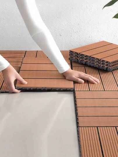 11PCS 1㎡ Plastic Interlocking Deck Tiles 30*30CM/12" X 12" Waterproof Patio Decking Tiles Indoor And Ourdoor Floor Tiles For Balcony Garden Porch Poolside Backyard