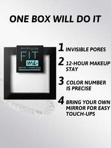 Maybelline Fit Me Matte + Poreless Polvo Base de Maquillaje, Control de Aceite, FPS30+, Minimizador de Poros, Con Espejo Incorporado y Esponja Aplicadora, Retoque Fácil, Alta Cobertura, Textura de Polvo Fino, Resistente al Sudor, Larga Duración, Acabado Mate, Iguala el Tono de la Piel, Apto para Uso Diario, Todo Tipo de Piel, Perfecto para Trabajo y Ocio - #90 color transparente - Ver 3