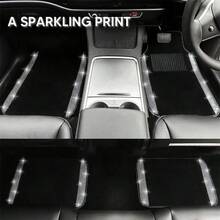4件套2D印花汽车脚垫 - 亮面通用型，适用于轿车/SUV，吸水性强，防滑涤纶材质，可机洗，完美的汽车礼品 - 2D-鑽石款 - 查看 1