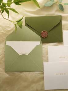 20/10/5个装高品质牛油果浪漫信封，牛油果绿、橄榄绿，万圣节装饰、西式商务邀请函、婚礼邀请函、派对装饰卡片、信封和卡片套装，适用于婚礼卡片、情人节信件、感恩节祝福、朋友礼物、圣诞节、生日礼物、VIP邀请函 - 彩色 - 查看 4