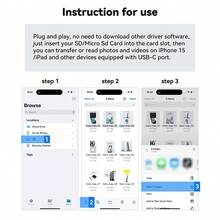 huaxunyuan USB-C Card Readers, USB C To SD Card OTG SD/TF Memory Adapter Compatible With Ipad Pro, And Other Tablets.