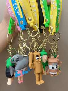 1 Peça Chaveiro de Animais Brainrot, Chaveiro de Figura de Ação Tung Sahur com Alça de Pulso, Chaveiro da Coleção Tralalero Tralala, Decoração Pendurada Fofa, Chaveiro de Figurinha de Desenho Animado Engraçado, Acessório Pequeno e Criativo para Bolsa, Acessório de Carro para Melhores Amigos e Casais, Acessório de Halloween, Ideias de Presente para o Dia dos Professores e Natal