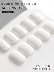 XEIJAYI 1支装 15ml 白色指甲油，无香型高光泽UV LED指甲油，无香纯黑法式美甲沙龙DIY美甲 - 白色 - 查看 8