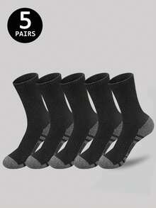 2/5/10/20 Pairs Of Men's Striped Print Mid-Calf Socks, Spring And Summer Set, Casual And Comfortable Socks, Suitable For Daily Wear, Simple Men's Socks Suitable For All Seasons, Sports Simple Style Mid-Calf Socks, Fall