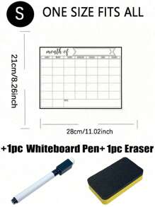 Dry Erase Fridge Magnetic Calendar, White Board Magnetic Calendar For Refrigerator, Monthly Family Planner Memo Planning Menu Magnetic Calendar, Fridge Calendar, Magnetic Dry Erase Calendar, Kitchen Decor, Monthly Planner For Refrigerator Planners, Refrigerator Accessories For Chore Chart & Menu Planning(Various Sizes)