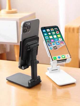 1pc Adjustable Foldable Phone/Tablet Stand, Desk Phone Holder, Suitable For Smartphones And Tablets, Stable Non-Slip Base, For Live Streaming, Binge Watching, Office, Study, Business, Students, Home, Travel, Birthday, Friends Gathering, Holiday Gift