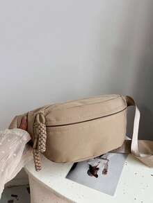 Fashionable Nylon Crossbody Bag, Solid Color Shoulder Bag, Women's Casual Sports Crossbody Bag