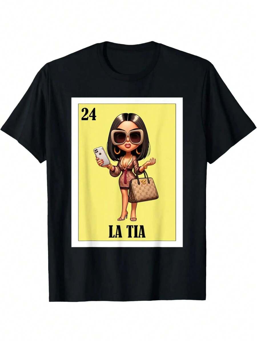 Funny Mexican Design Aunt Fresa Version - La Tia-Shirt - màu đen - Xem 1