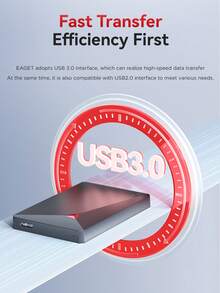 Portable Hard Drive Disk Hdd, Double Disk Slot Storage 500GB(250GB+250GB)/640GB/1TB/2TB USB 3.0 HDD Mechanical Hard Drive Fast Data Transfer, Stable & Durable Large File Management For Mobile Phones, Computers, Game Consoles And Other Electronic Devices - Red - View 5