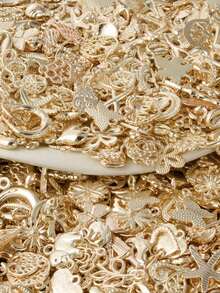 100pcs/Pack Or 20pcs/Pack Assorted Shiny Gold Metal Starfish & Butterfly DIY Jewelry Pendant Charms, For Jewelry Making Accessories - View 2