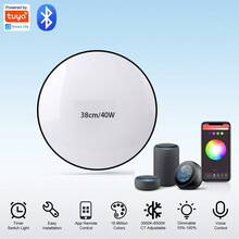 CANMEIJIA 24W Alexa 吸顶灯，蓝牙涂鸦手机应用控制，RGB 卧室吸顶灯，带遥控器的家居装饰客厅灯，适用于家庭/客厅/卧室/音乐室/书房/厨房/浴室/衣柜/舞台/展厅/商店/画廊/走廊/餐厅/服装店/酒吧/工作室 - 藍牙Alexa吸頂燈 - 查看 14