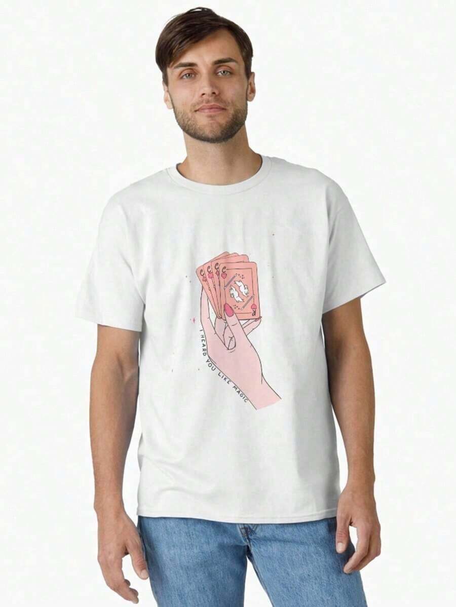Vintage Chappell Roans Fan Art T-Shirt, Magic Cards I Heard You Like T-Shirt Design, Official Band Tour Style Tee - 100% Cotton, Crew Neck For Men And Women - Everyday Casual Wear For All Seasons - Comfortable Crew Neck Clothing, Streetwear Essential And Unique Birthday Gift For Fans - 白色 - 查看 1