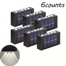 4/6 Stücke Solar betriebene 10 LED Auf- und Abwärts Beleuchtung Konvexe Wandleuchte, Outdoor Garten Hof Dekor Wegbeleuchtung, geeignet für Garten, Hof, Blumenbeet, Innenhof