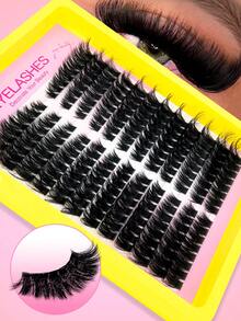 Queenice 192/160/60 CÁI Fluffy D Curl Cụm Lông Mi Riêng Biệt Mắt Mèo Trái Phải Cho Cặp Cụm Đơn 80/100D DIY Cụm Lông Mi Dày Hơn & Vẻ Ngoài Tự Nhiên & Lâu Trôi & Siêu Nhẹ & Siêu Mềm Bộ Nối Mi Giả Có Thể Tái Sử Dụng Cho Người Mới Bắt Đầu Sử Dụng Tại Nhà & Cuộc Sống Hàng Ngày & Tiệc Tùng & Du Lịch & Lễ Hội Âm Nhạc Cụm Lông Mi, Cụm Lông Mi, Lông Mi Riêng Biệt, Lông Mi, Lông Mi Giả - D - Xem 5