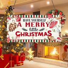 1 PIEZA Cartel de madera colgante de Feliz Navidad - Tablero de madera estilo rústico con decoración festiva - Encanto universal de porche invernal para fiesta de bienvenida, decoración de fiesta y decoración navideña exterior