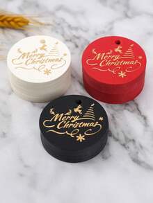 50 Stücke Weihnachtsgeschenkanhänger, fröhliche Weihnachten goldfolierte farbige Weihnachtsgeschenkanhänger, runde Weihnachtsgeschenkanhänger, Souveniranhänger, Feiertags-Geschenkkarten, perfekt für DIY Weihnachtsgeschenkverpackung und -beschriftung, Weihnachtsdekoration, Heimdekoration