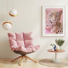 1 pieza Cuadro de arte de pared Impresión en lienzo de leopardo rosa glamoroso | Decoración rosa de moda coqueta para dormitorio, sala de estar u oficina, póster, artículos esenciales para dormitorio universitario, regalo para ella, sin marco o enmarcado