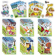 8 piezas Rompecabezas de pegatinas de dibujos animados de Paw Patrol, Rompecabezas de caras DIY, Pegatinas de dibujos animados divertidas, Regalo para fiesta de cumpleaños - Multicolor - Ver 2