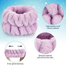 1 Pcs Wrist Towels For Washing Face-Dorbetar, Microfiber Wrist Bands For Washing Face, Spa Wristbands For Washing Face, Fluffy Towel Bands, Arm Bands For Washing Face For Woman (Purple)