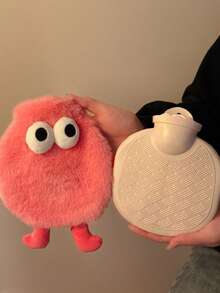 可爱的煤球热水袋，热水袋带软套 - 经典热水袋，用于缓解疼痛、颈部和肩部、脚部保暖、缓解痛经、冬季冷热疗法 - 彩色 - 查看 6