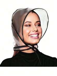 1 Pieces Rain Bonnet With Visor Clear Waterproof Rain Scarf Protect Hairstyle Plastic Rain Hats For Women