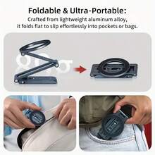 XILETU Magnetic Phone Tripod Stand, Suitable For Gimbal, Can Be Hung On Wall, Aluminum Alloy Magnet Quick Installation, Easy To Set Up, Universal Model, Ideal Pocket-Sized Phone Stand For Photography, Can Be Installed On Photography Tripod - Black - View 9