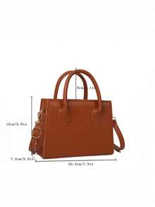 Bolso minimalista de unicolor para mujer para uso diario - Marrón - Ver 4
