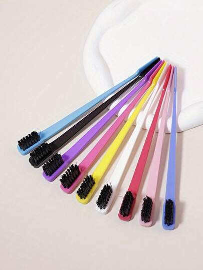 1 Stück doppelseitige Haarbürste/Kamm mit Kantenkontrolle, geeignet für Mädchen, Nylonborsten, Kunststoffborsten für alle Haartypen, ABS-Griff, glatte Haare