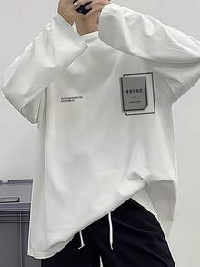 100% Cotton Unisex Long-Sleeved T-Shirt, 200g, Comfortable And Breathable For Fall Wear. Funny Anime Vest T-Shirt For Men. Fashionable Print For Outdoor Leisure And Exercise. Y2K Top And Black Undershirt. Easy To Coordinate With Any Style For Everyday Leisure. - trắng - Xem 1