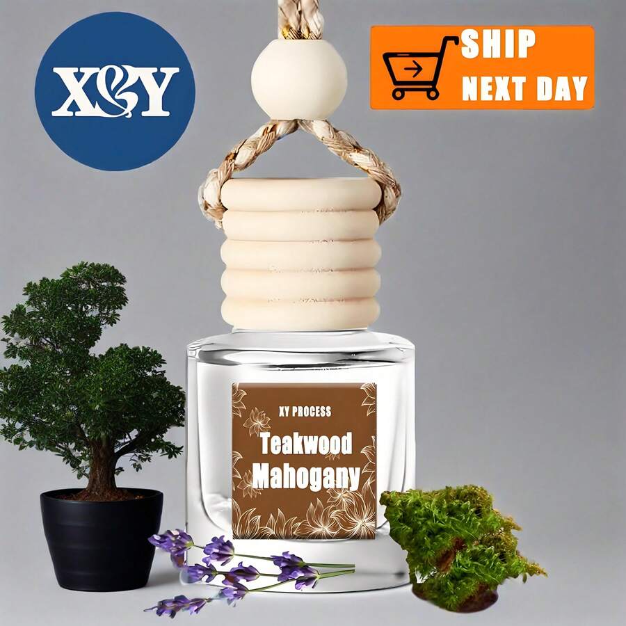XY Process Car Air Freshener, Hanging Car Diffuser, Car Essential Oils, Cute Car Interior Accessories. Choose From A Variety Of Fragrances To Start Each Day In A Good Mood. One Bottle Of Perfume Lasts For 60 Days, Making It The Perfect Gift For Family Gatherings And Holidays! Christmas Gift Car Accessories For Women - Teakwood Mahogany - 查看 1