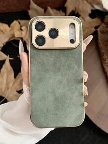 奢华电镀毛皮人造皮革手机壳适用于 17 Air 16ProMax 16 15 14 13 12 Pro Max 11 电镀相机镜头保护套 - 綠色 - 查看 3