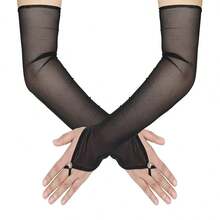 Long Summer Lace Fingerless Gloves, Thin Ice Silk Fashionable Gloves Suitable For Masquerade
