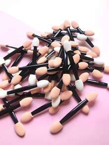 10支装双头眼影刷、化妆刷、乳胶化妆刷、唇膏刷、遮瑕刷、双头眼影棒、高光刷、化妆工具 - 彩色 - 查看 7