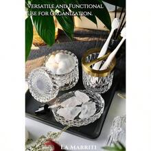 Glass Bathroom Accessories Set, 5pcs Crystal Clear Bathroom Set Accessories, Toothbrush Holder Set, Soap Dispenser, Soap Dish, Tumbler, Qtips Holder For Vintage Bathroom Decor, Gift Set - Crystal Clear - View 5