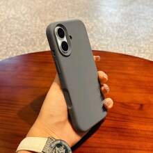 Compatible con iPhone 17PROMAX/iPhone17/iPhone17Pro/iPhone17Air/16 15 14 13 12 11 Pro Max, Funda de teléfono con diseño de color caramelo y textura de piel, simple y hermosa. - Celeste - Ver 7