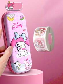 1 PC Sanrio 3D Pencil Case, Large Capacity Polyester Stationery Pencil Box With Kuromi & For Cinnamoroll Designs, Creative Cartoon Storage For Students, Gift Idea