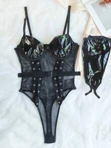 weiweihu 3-Piece Set Women's Goth Sexy Lace Bodysuit Lingerie, Rave, Going Out.Sexy Lingerie Thong Bikini Set  Halloween Costumes Women  Cosplay Lingerie   Shapewear Tummy Control Sexy Halloween Costumes Women Fall Outfits For Women   Halloween Costumes Women>Sexy  Halloween Costumes>Rave   Juguetes Mujer  Corset De Mujer   Corset Tops    Shapewear Tummy Control - 黑色 - 查看 7