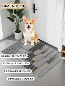 1pc Outdoor Anti-Slip Doormat, Gray Geometric Print, Indoor Carpet, Bathroom Mat, Kitchen Mat, Decorative Rug, Multi-Purpose Floor Mat, Hallway Carpet, Soft & Comfortable, Easy Anti-Slip, Suitable For Kitchen, Indoor/Outdoor Entrance, Bedroom, Home Decor, Machine Washable