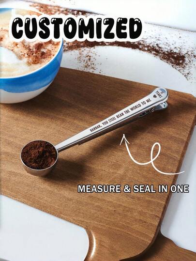 Cuchara y clip personalizados para café, cuchara medidora personalizada, accesorio para bolsa de café, regalo, herramienta de medición de café, clip para cuchara personalizado, regalo personalizado para amantes del café, clip de almacenamiento de café, accesorios de café únicos, utensilios prácticos para café, regalo para entusiastas del café, cuchara reutilizable para café, clip sellador de bolsas de café, artículos esenciales para preparar café para amantes del café