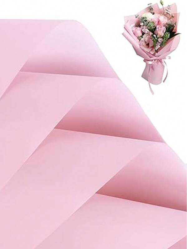20pcs Waterproof Flower Wrapping Paper, Pink, 22.8x22.8 Inches