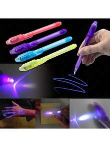 隱形筆 UV 隱形筆 隱形書寫 燈光閱讀 魔術 UV 消失墨水標記筆 適合男孩女孩 UV 螢光筆 用於秘密信件與兒童聖誕 - 彩色 - 查看 1