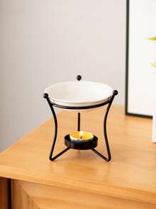 1 pieza Soporte de aromaterapia, apto para aceites esenciales, marco de hierro con cerámica, decoración del hogar, herramienta de aromaterapia, diseño minimalista