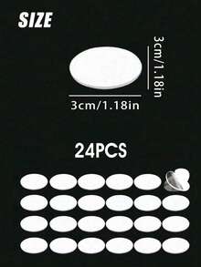 Easypie Selection 3cm 24pcs/1.2cm 50pcs Clear Round Double-Sided Tape - High Strength Removable Adhesive Points For Crafts/Wedding Decorations, No Residue Acrylic Stickers - Transparent - View 11