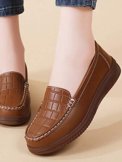 女士平底套脚乐福鞋，软底，手工制作，舒适亲肤，妈妈们的福音