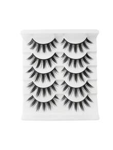 5 Pairs Cartoon Style False Eyelashes, Moist Appearance, Japanese Character Cosplay, Dense & Tapered Thai Eyelash Strip Lashes,Lashes,Eyelashes,Fake Lashes - Spiky Manga Lashes - View 9