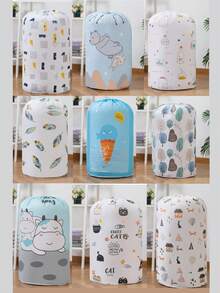 1 túi đựng đồ hình trụ có dây kéo dung tích lớn, túi đựng đồ in hình hoạt hình nhiều màu sắc thích hợp cho phòng gia đình và tủ quần áo, túi đựng đồ chống bụi, tiết kiệm không gian và bền cho quần áo, chăn bông, túi đựng đồ tiết kiệm không gian, túi đựng đồ, túi đựng đồ đa chức năng, túi đựng đồ dung tích lớn - Nhiều màu - Xem 12