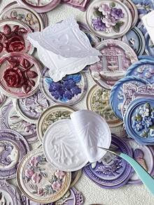 MOCARD 20 szt./opakowanie naklejek z wytłoczonym pieczęcią lakową, kreatywne naklejki estetyczne w stylu vintage, materiały do kolażu dekoracyjnego DIY, prezenty świąteczne, spersonalizowane artykuły papiernicze do scrapbookingu szkolnego