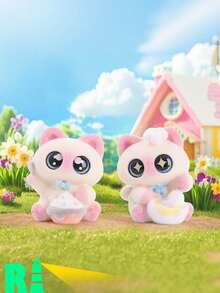 1pc Random Style Siamese Cat Anime Model, PVC Material Figurine, Exquisite Gift For Anime Fans, Perfect For Office Desk Decor - Yellow - View 2